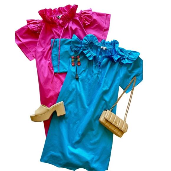 Patty Kim St. Martin Mini Sheath Popover Shirt Dress in Rose Pink SU24-18 XS NEW - Picture 6 of 6